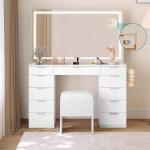 Annsley Drawer Dressing Table with Mirror and LED Lighted Mirror