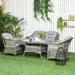 Brisseyda Rattan Wicker Seating Group with Cushions