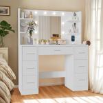 cm Dressing Table with Power Outlet and Dryer Hook