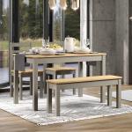 Corona Linea 4-Person Pine Solid Wood Dining Set