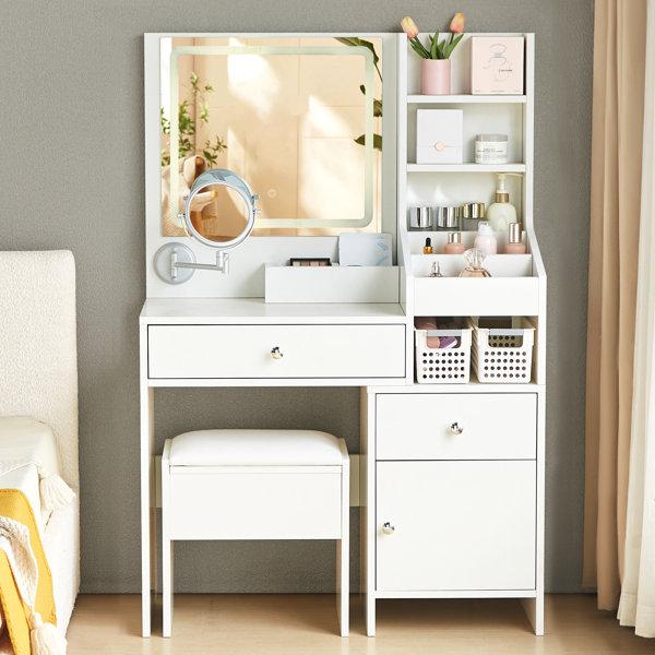 Demri Modern Dressing Table with LED Mirror