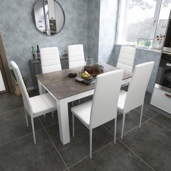 Elfredia 6 Person Wood Dining Set