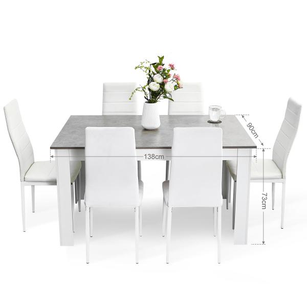 Elfredia 6 Person Wood Dining Set