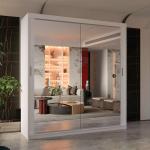 Isabella Sliding Wardrobe with Double Mirrors and Various Colors/Sizes