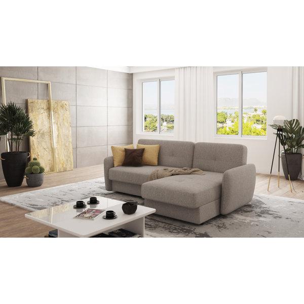 Modern Corner Chaise Sofa Eloina with Sleeping Function and Storage