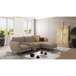 Modern L-Shape Corner Sofa Sharece with Silver Metal Legs