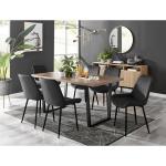 Modern Marble and Silver Dining Table Set with 6 Chairs