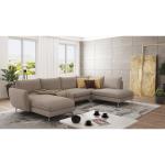 Modern U-Shape Sharece Corner Sofa with Silver Metal Legs