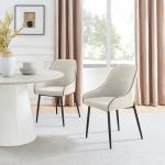 Ophelia Luxury Fabric Upholstered Dining Chair with Metal Legs