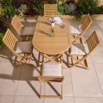 Rowlinson Ashdown Folding Oval Dining Set with Cushions
