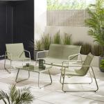 Samekia Galvanised Steel Lounge Sofa Set with Table