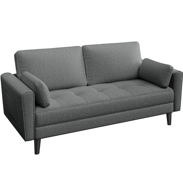 Seater Fabric Sofa Couch with Side Storage Pockets