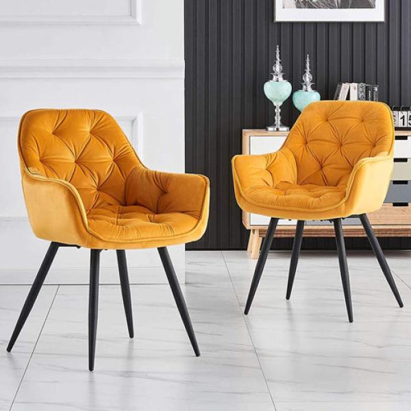 Velvet Upholstered Armchair - Runge